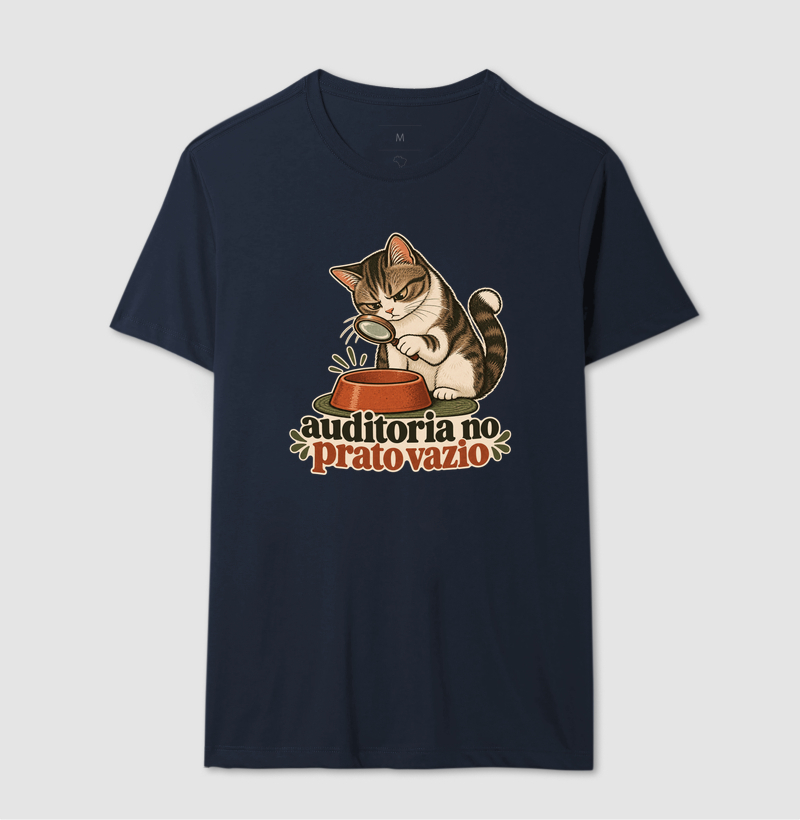 Camiseta Gato Comida "auditoria no prato vazio" | Pelo & Pano - Imagem 6