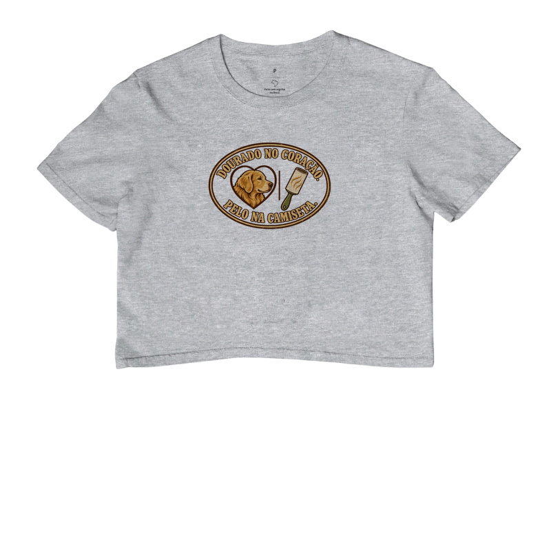 Dourado no coração. Pelo na camiseta. - Imagem 6