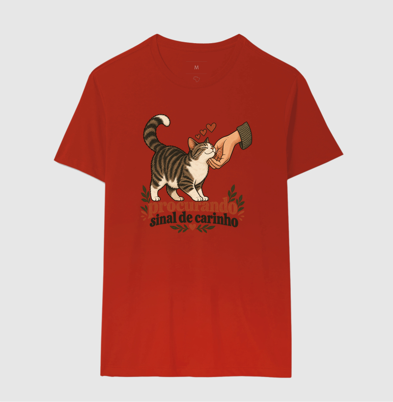 Camiseta Gato Carinho "procurando sinal de carinho" | Pelo & Pano - Imagem 10