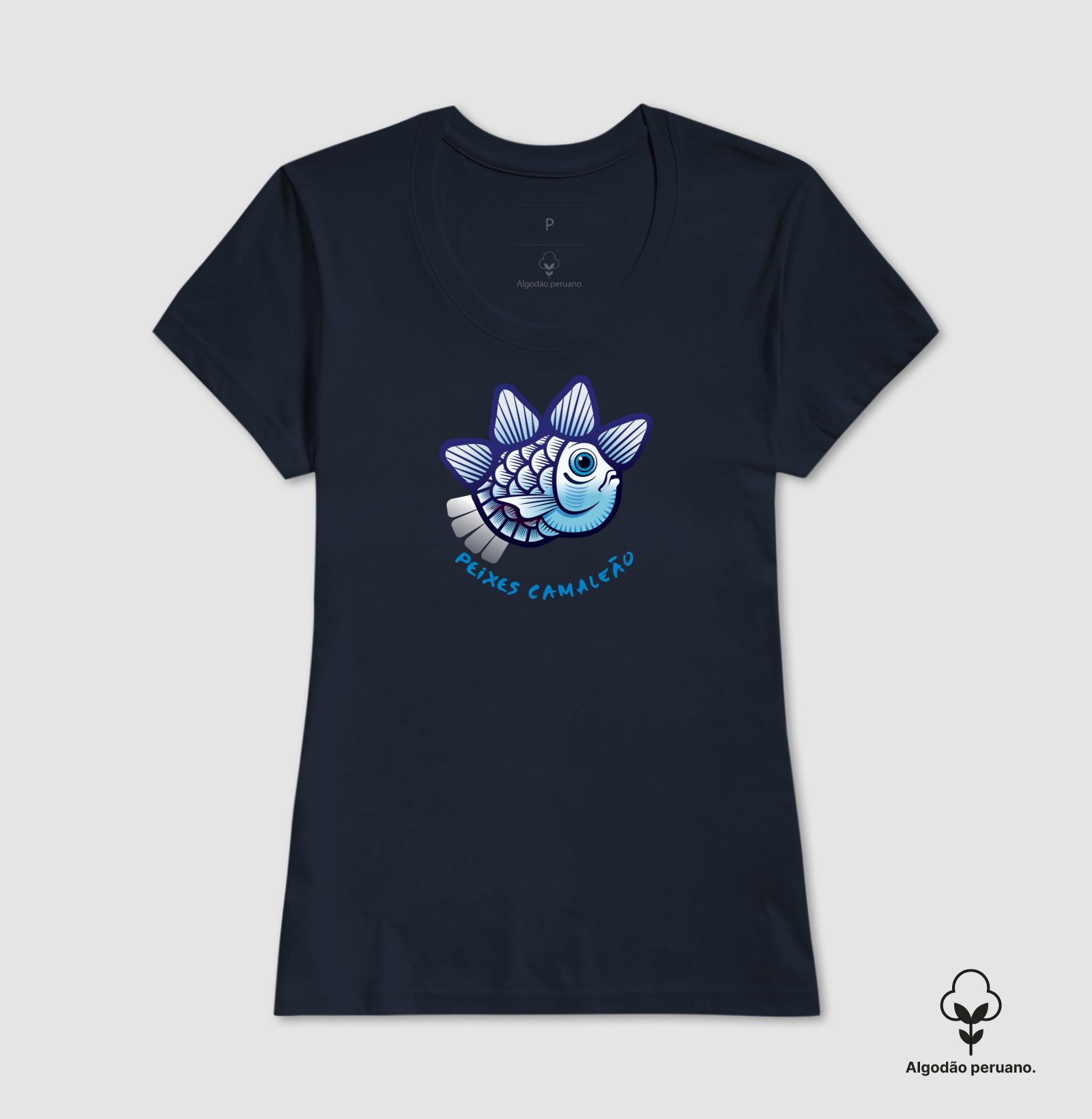 Camiseta Premium Feminina Camaleão Signos - Peixes - Algodão Pima
