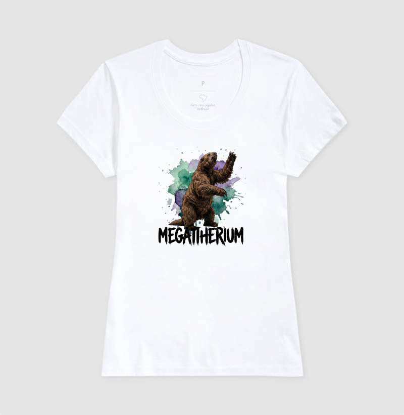  Camiseta Dinossauro Megatherium Algodão Premium Dinoloco  - Imagem 3