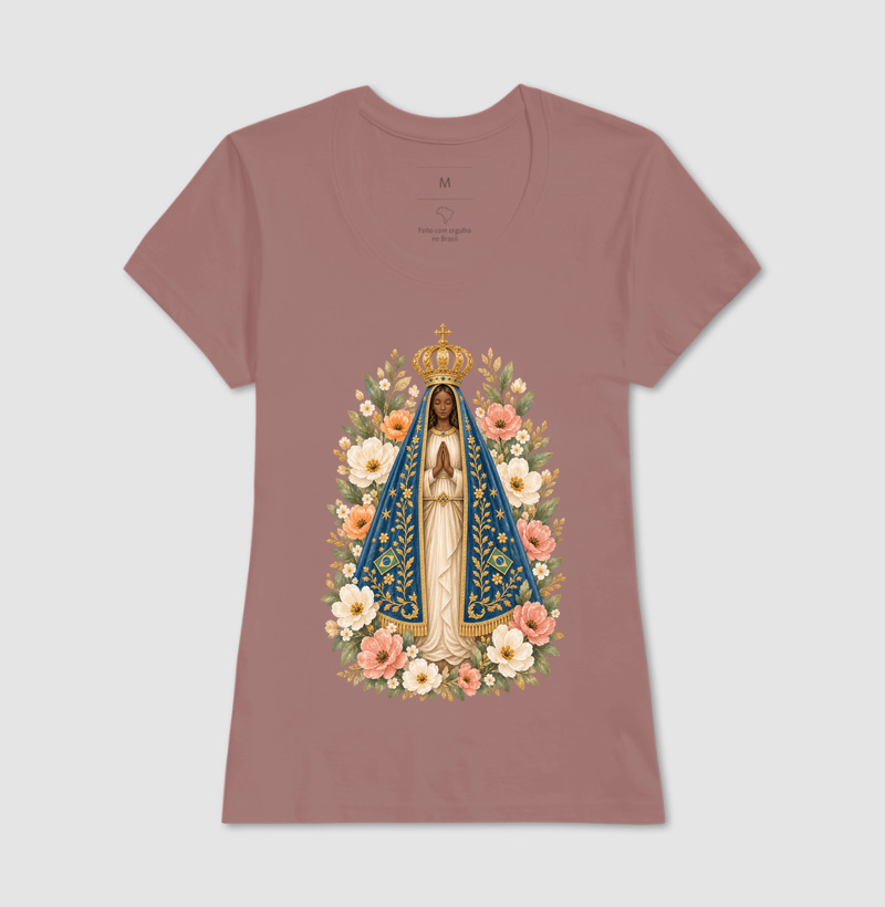 Nossa Senhora Aparecida Aquarela Floral - Imagem 13