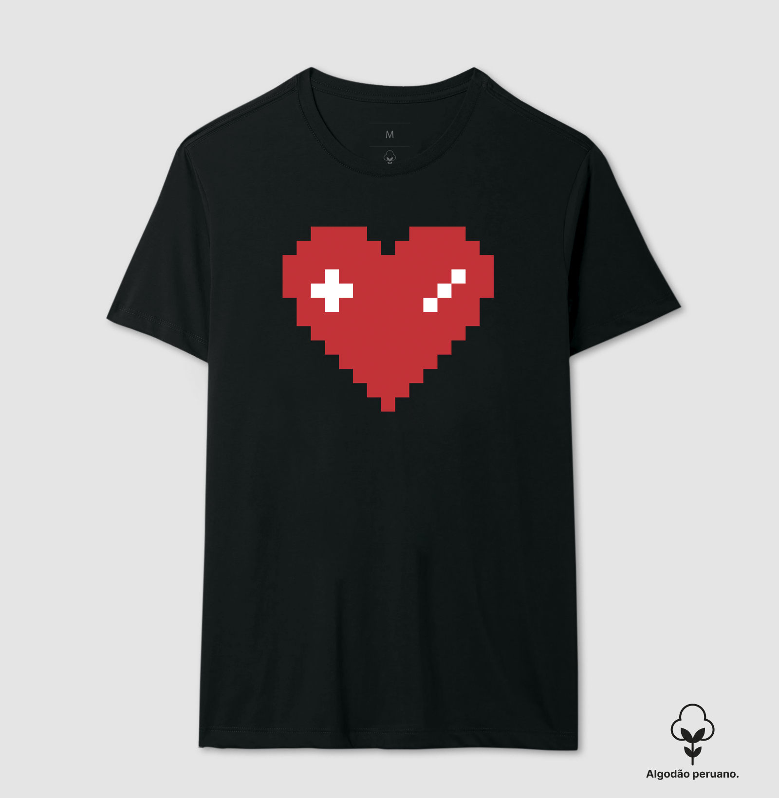 Camiseta Algodão Peruano Coração Gamer - Imagem 2