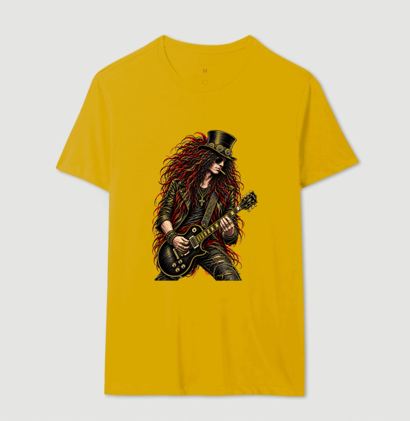 Camiseta Rock Guitarrista Vintage – Estampa Line Art Rebelde - Imagem 14