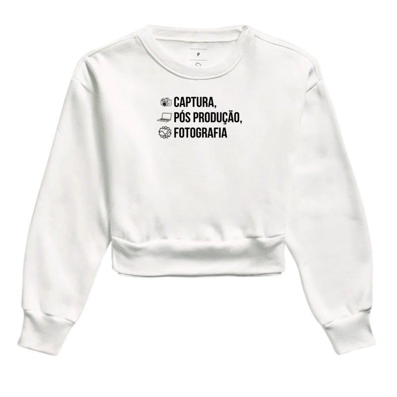 Moletom cropped feminino captura, pós produção, fotografia - Imagem 3