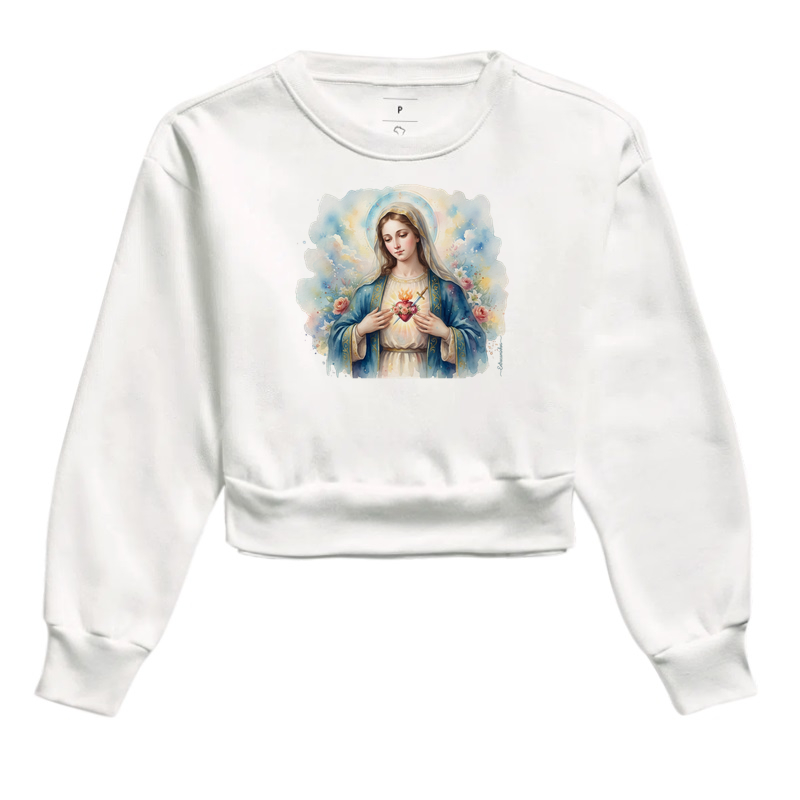 Imaculado Coração de Maria - Estampa Aquarela - Imagem 2