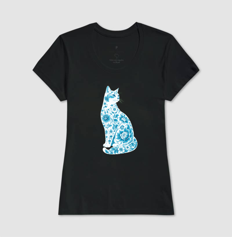 Gato Floral Azul - Imagem 3