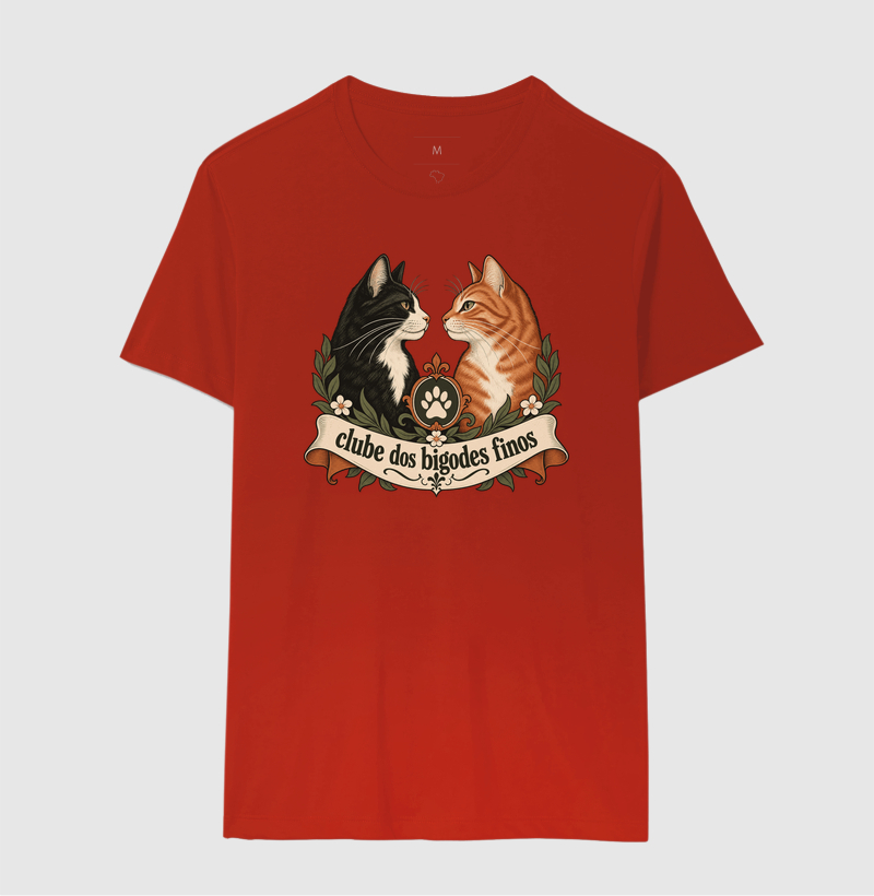 Camiseta Gato Clássica "clube dos bigodes finos" | Pelo & Pano - Imagem 10