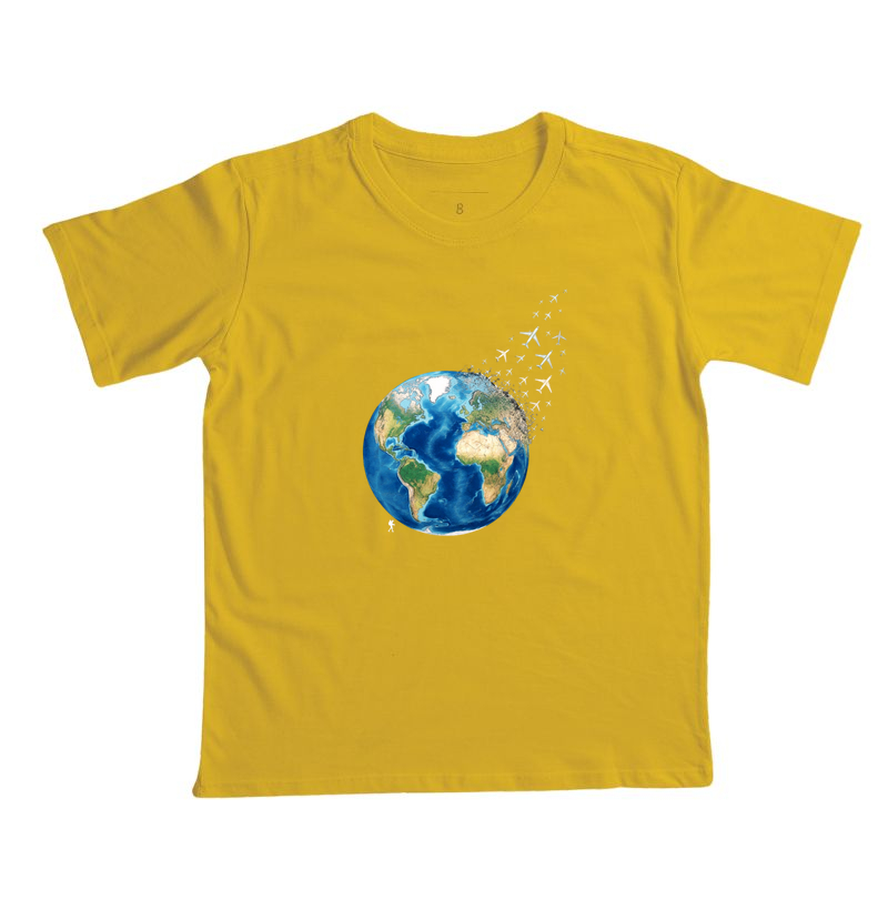 Camiseta Globo Terrestre Avioes Dispersos | Arte 3D Viagem Mundo | Colecao Viciados em Viagem - Imagem 4
