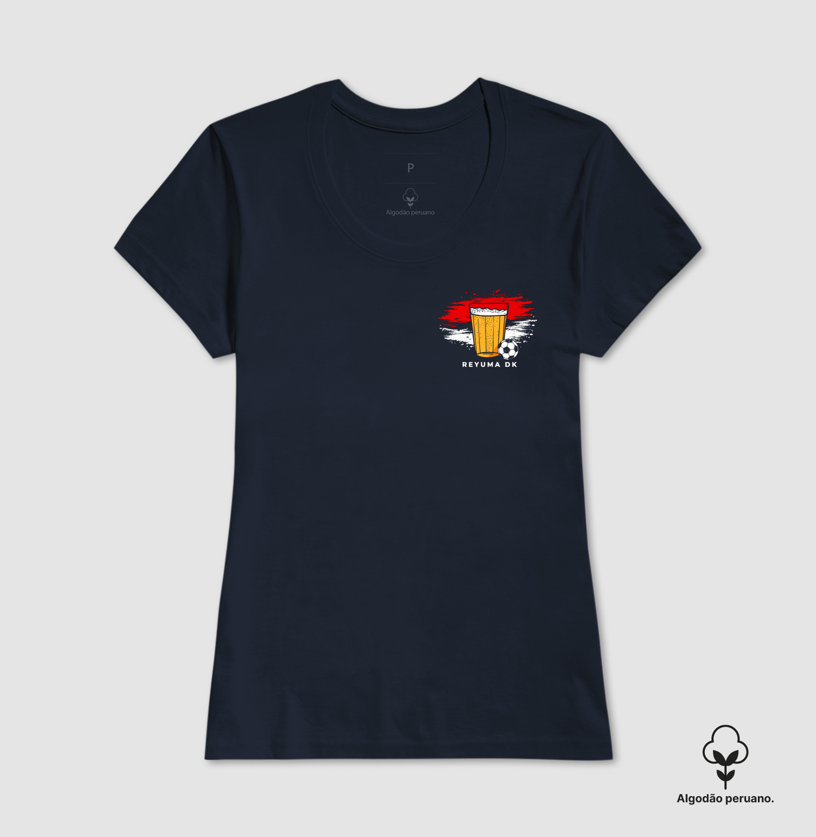 "Breja, Futebol e Torcedor" - Futebol - Camiseta Algodão Peruano Masculina, Feminina e Babylook - Imagem 3