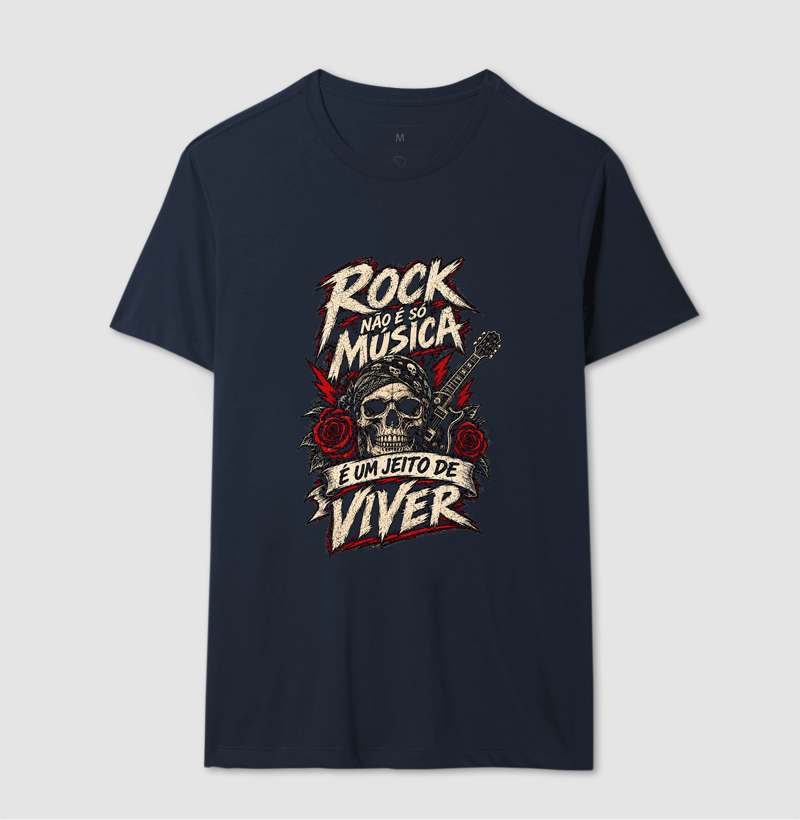 Camiseta Rock Não É Só Música – É Um Jeito de Viver | Estampa Rock Vintage - Imagem 4