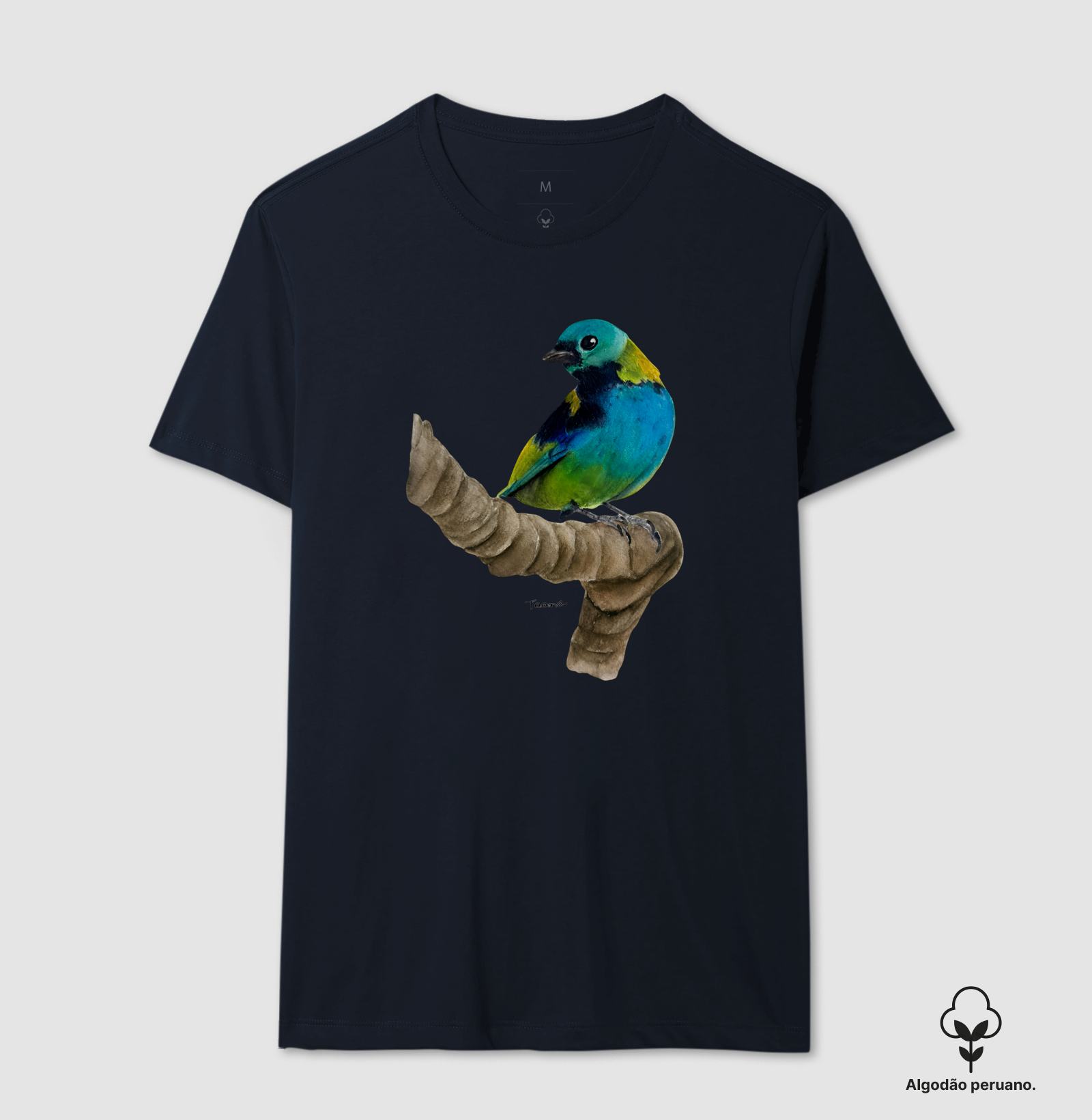 Camiseta Saíra-Sete-Cores – Aves do Brasil - Algodão Peruano - Imagem 6