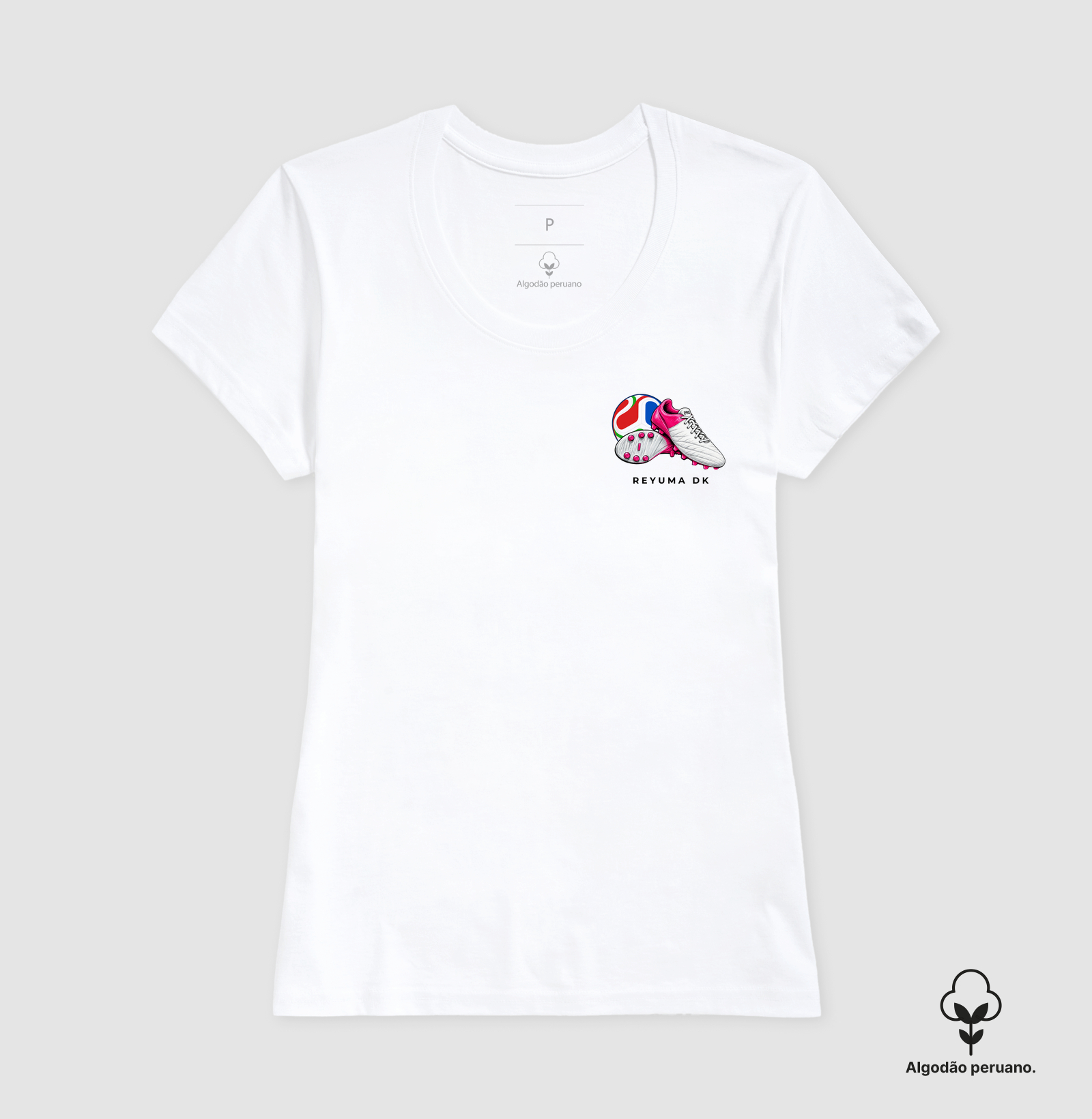 Camiseta Masculina, Feminina, Babylook e Unissex de Algodão Peruano Futebol "Pink Striker"  - Imagem 7