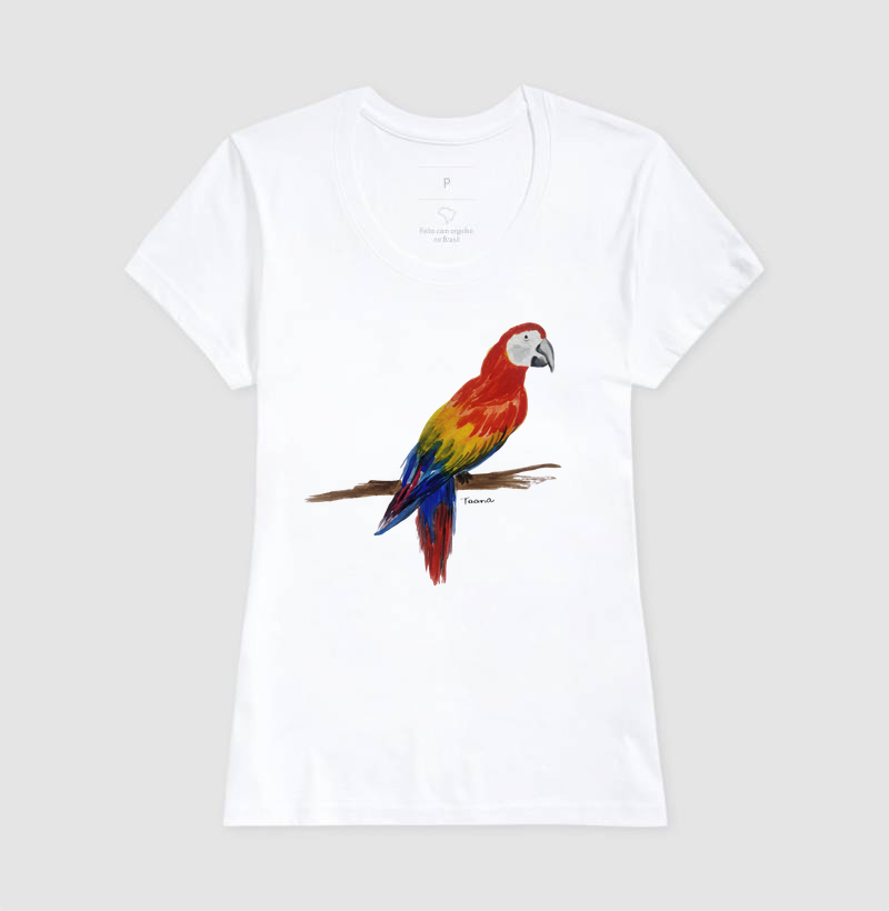 Camiseta Arara-Vermelha – Aves do Brasil - Imagem 7