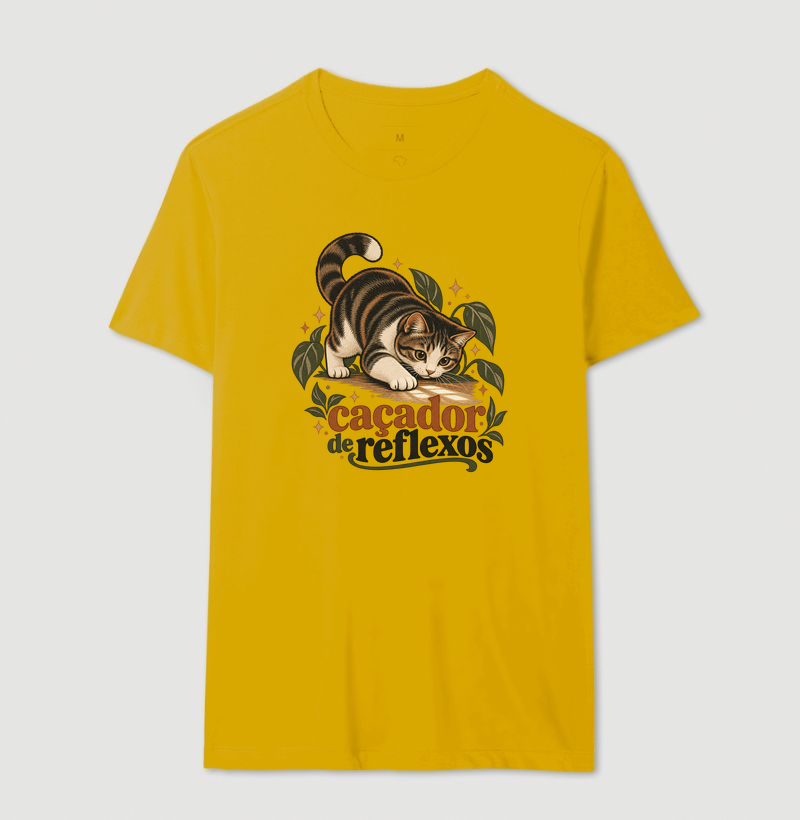 Camiseta Gato Brincando "caçador de reflexos" | Pelo & Pano - Imagem 14