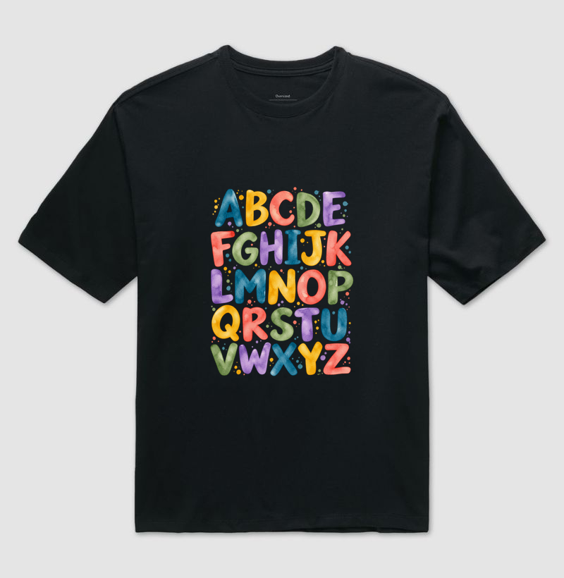 Camiseta Oversized Alfabeto em Cores - Imagem 2