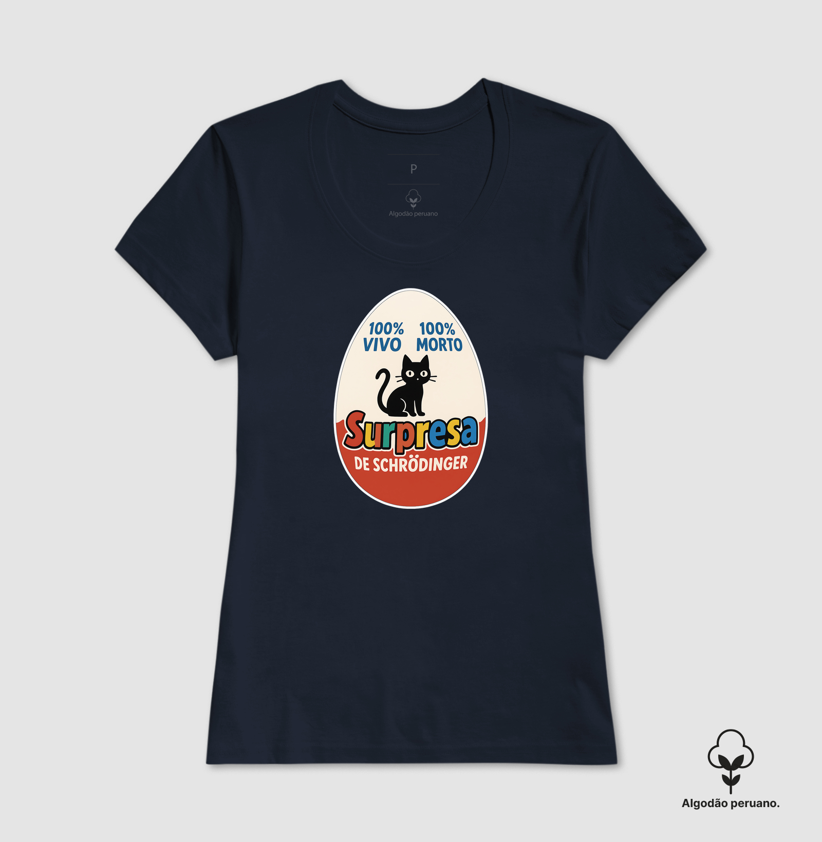 Camiseta Algodão Peruano Ovo Surpresa de Schrödinger - Imagem 7