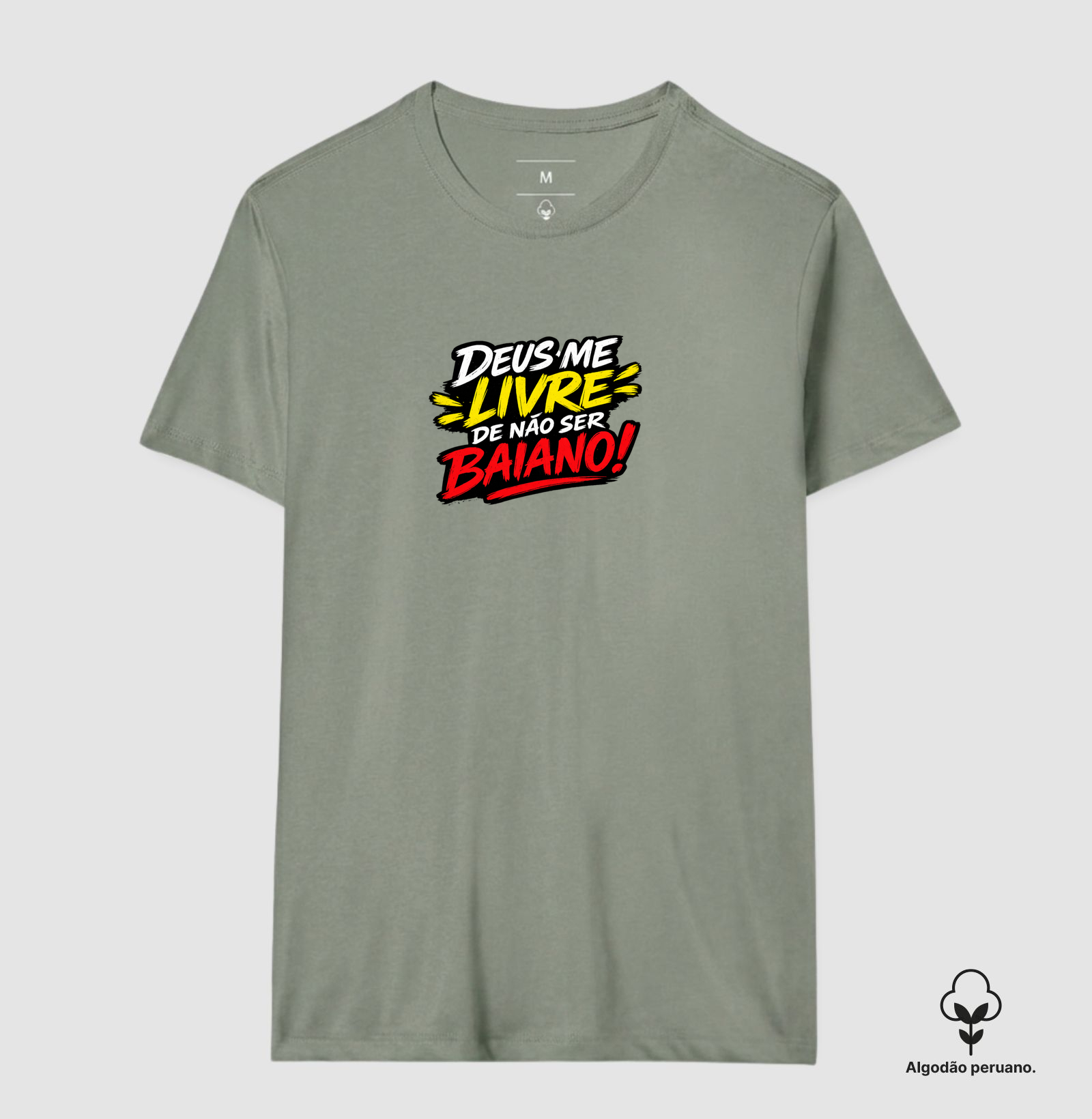  Camiseta Deus me livre de não ser baiano! Coleção Baianês. Masculina e Feminina. Algodão Peruano. - Imagem 6