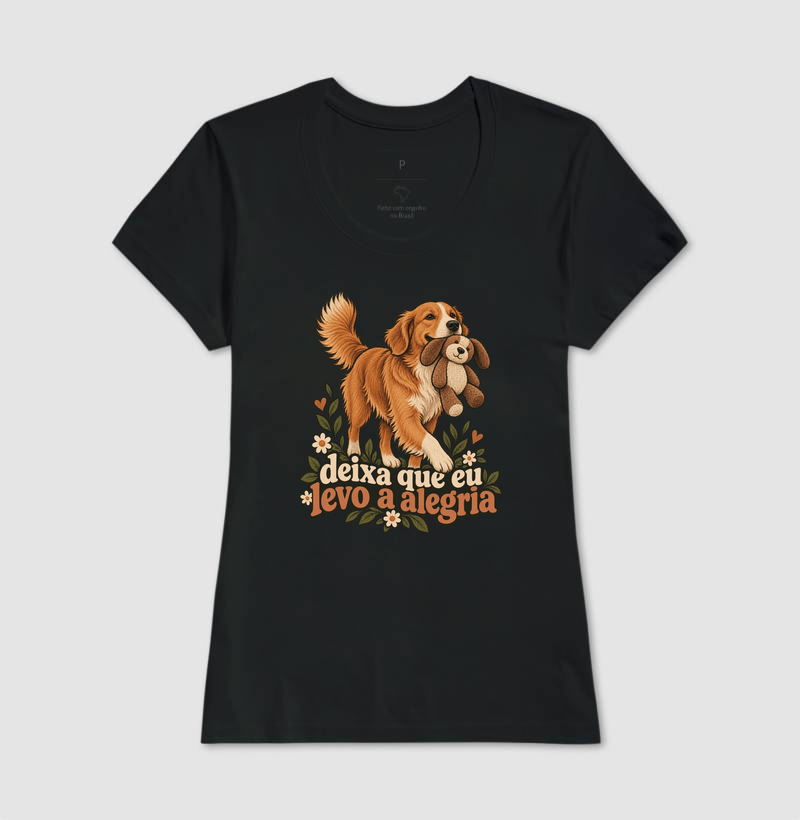 Camiseta Cão com Brinquedo "deixa que eu levo a alegria" | Pelo & Pano - Imagem 3