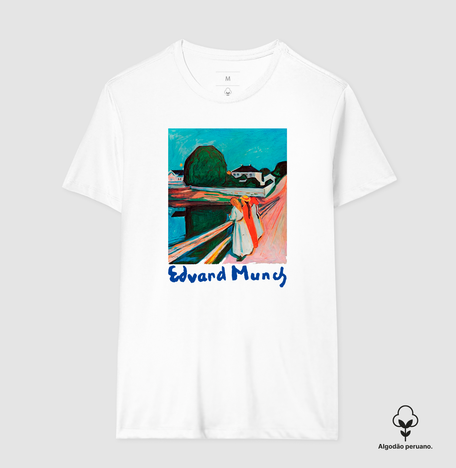 Camiseta Algodão Peruano Premium Obra De Arte Edvard Munch - Imagem 4