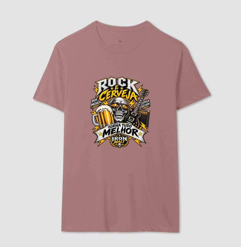 Camiseta Rock e Cerveja Caveira com Guitarra – Estilo Rock’n Roll | Iron Malte - Imagem 12