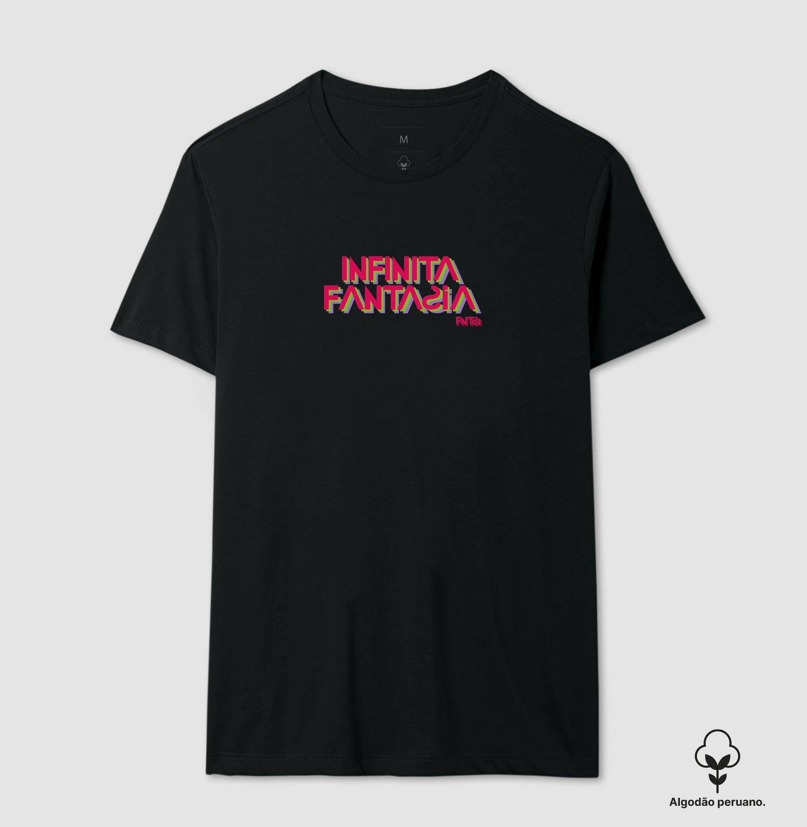 T-SHIRT "INFINITA FANTASIA" / LETTERING MÉDIO (ALGODÃO PERUANO)
