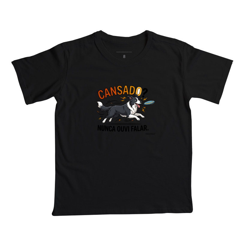 CAMISETA INFANTIL BORDER COLLIE CANSADO - Imagem 3