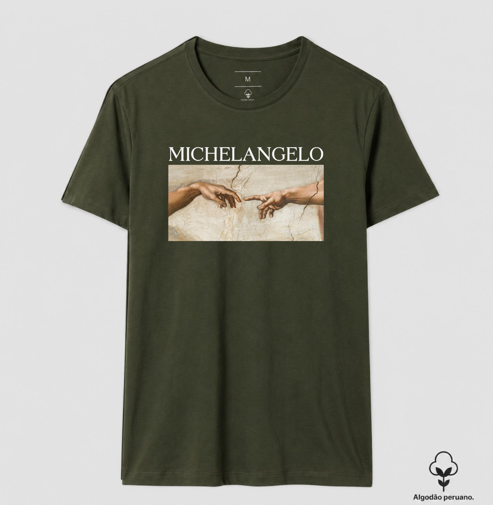 Camiseta Michelangelo – A Criação de Adão | Capela Sistina | 100% Algodão Premium - Imagem 2