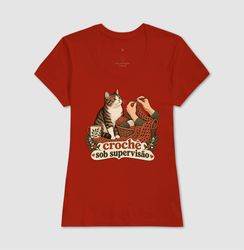 Camiseta Gato Crochê "crochê sob supervisão" | Pelo & Pano - Imagem 11