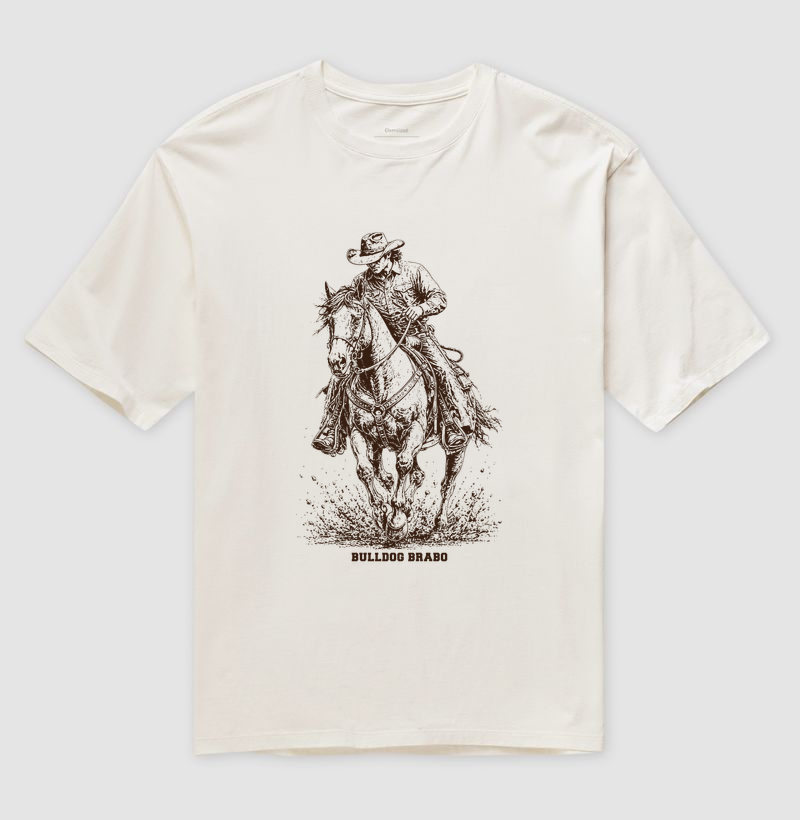 Cowboy Riding Horse Bulldog Brabo - Imagem 4