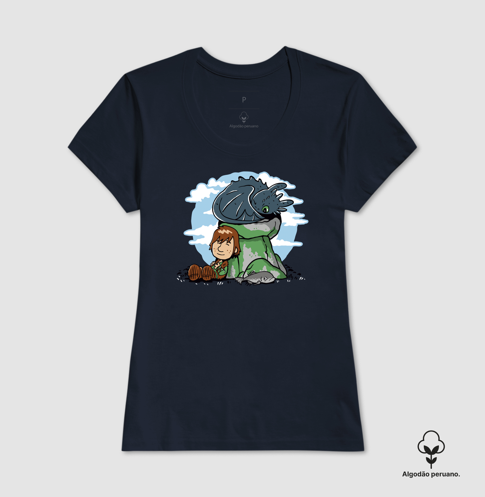 Camiseta Algodão Peruano Relaxando com meu Dragão - Imagem 7