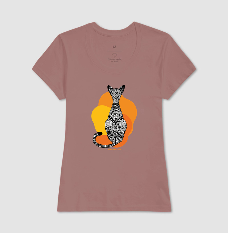 Gata de costas e fundo laranja e amarelo - Imagem 16