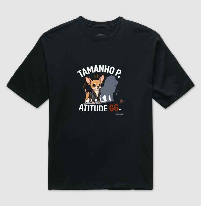 CAMISETA OVERSIZED CHIHUAHUA TAMANHO - Imagem 2