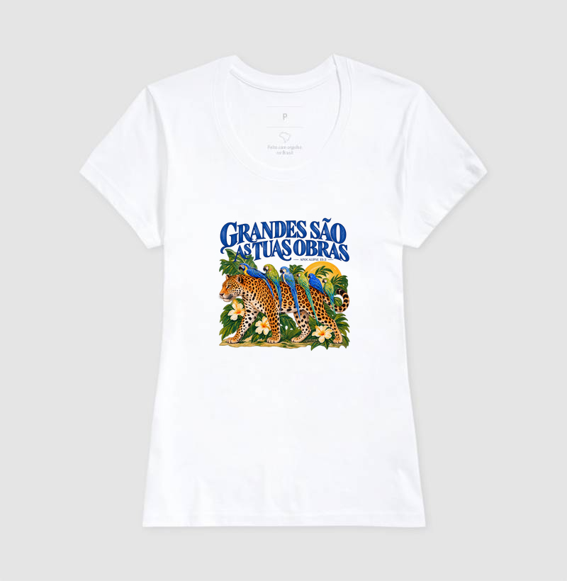 Camiseta Feminina Cristã Grandes São as Tuas Obras - Imagem 3
