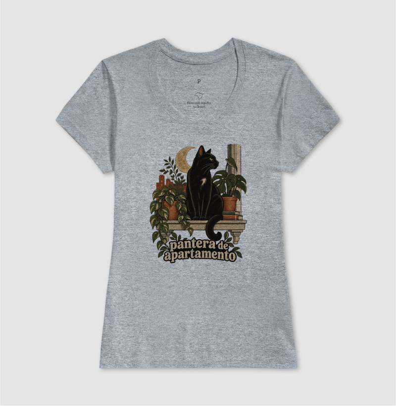 Camiseta Gato Preto "pantera de apartamento" | Pelo & Pano - Imagem 9