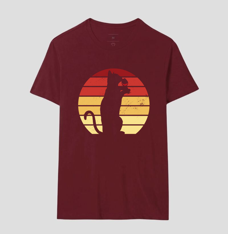 Camiseta Vinho - Cat Sunset Vibes - Imagem 10