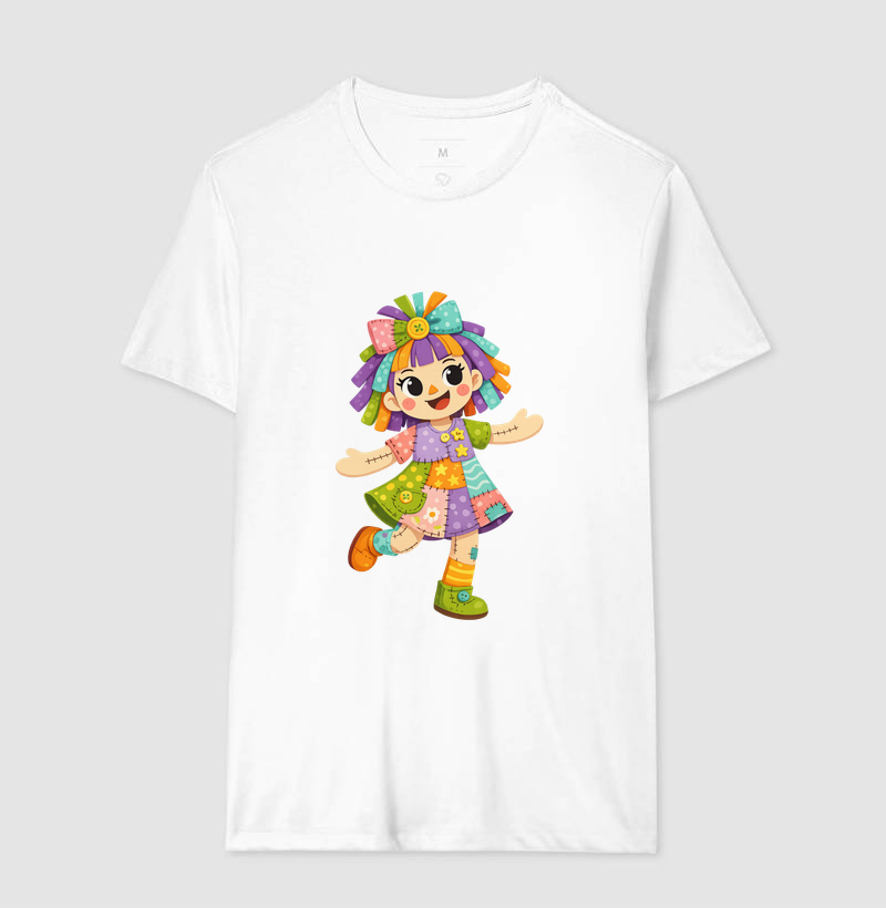 Práxis Camiseta Boneca de Pano - Azul