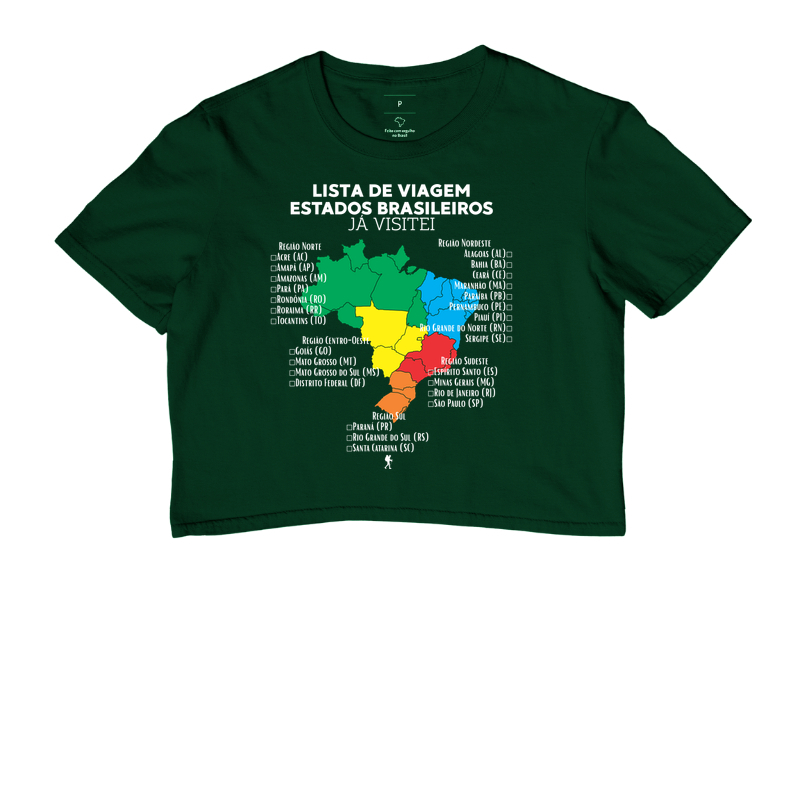 Camiseta Lista de Viagem Estados Brasileiros Ja Visitei | Mapa Brasil Auto Personalizavel | Colecao Personalizaveis - Imagem 5
