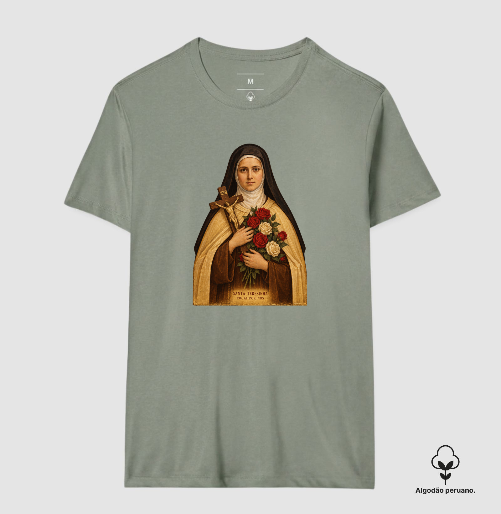 Camiseta Algodão Peruano Santa Teresinha Rogai por Nós - Imagem 9