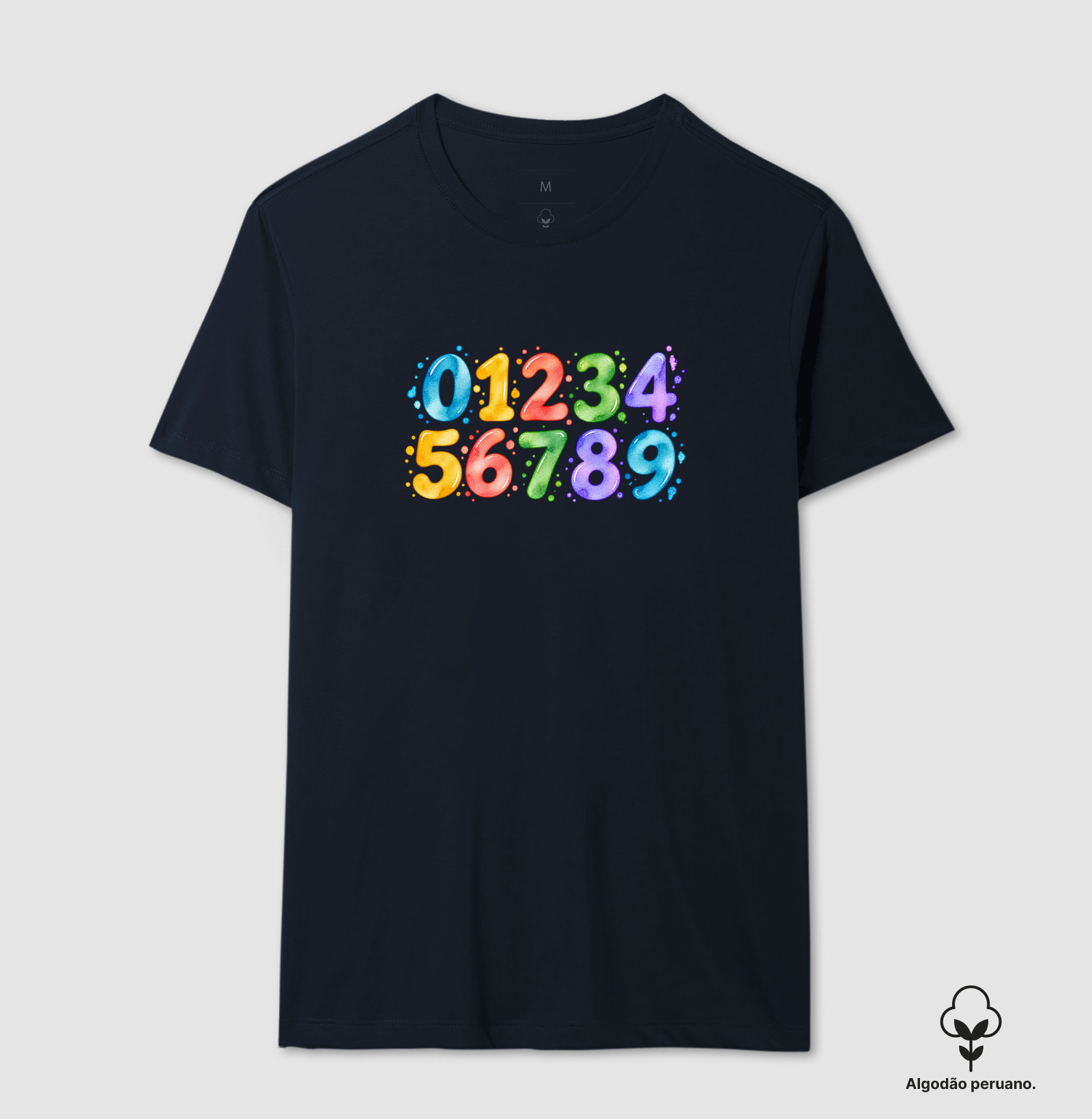 Camiseta Algodão Peruano Números em Cores - Imagem 6