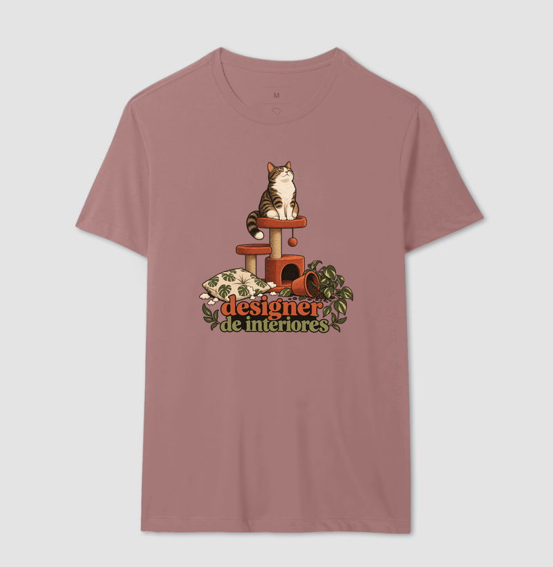 Camiseta Gato Humor "designer de interiores" | Pelo & Pano - Imagem 16