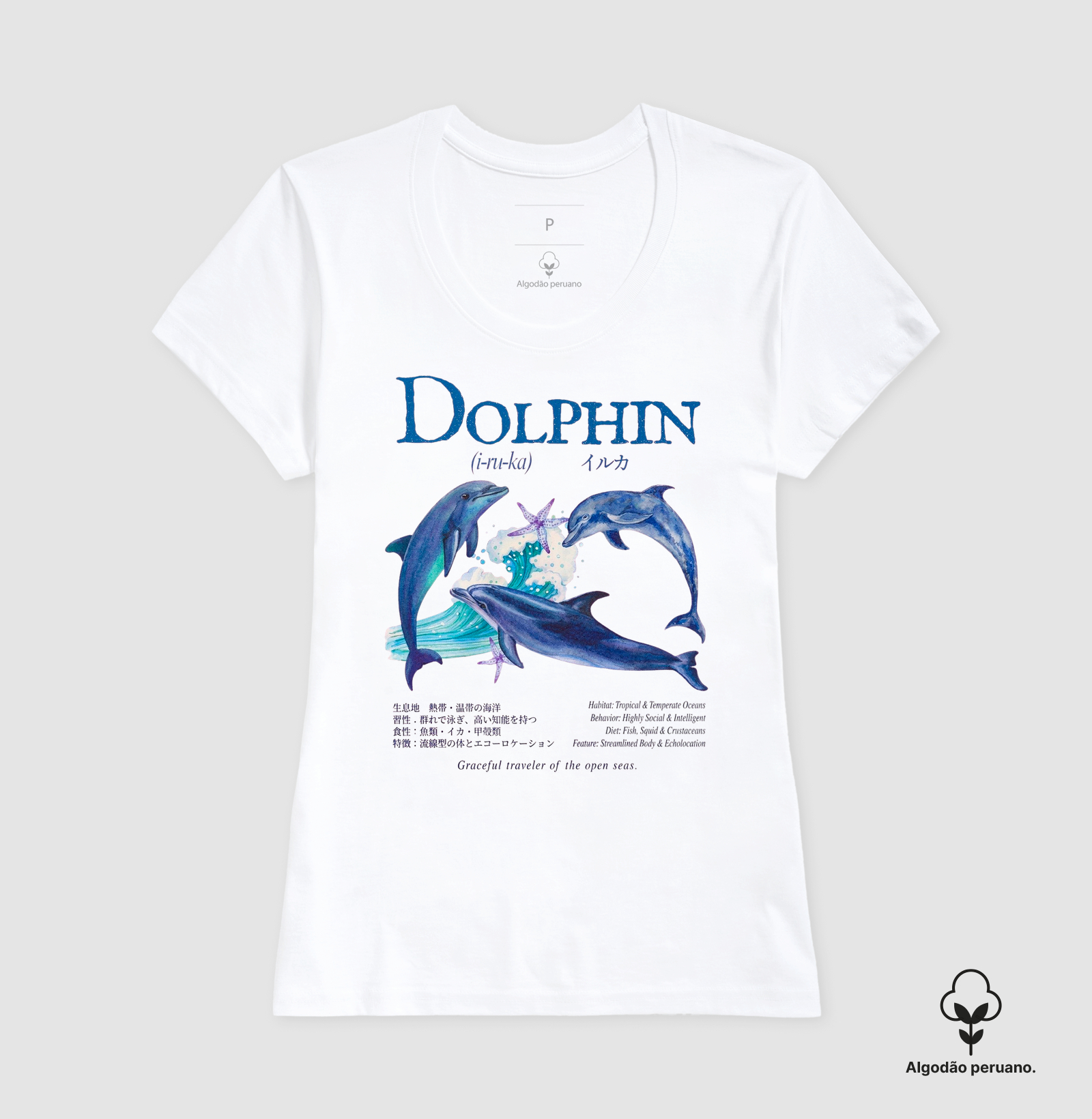 Camiseta Dolphin Graphic Tee Algodão Peruano - Imagem 3