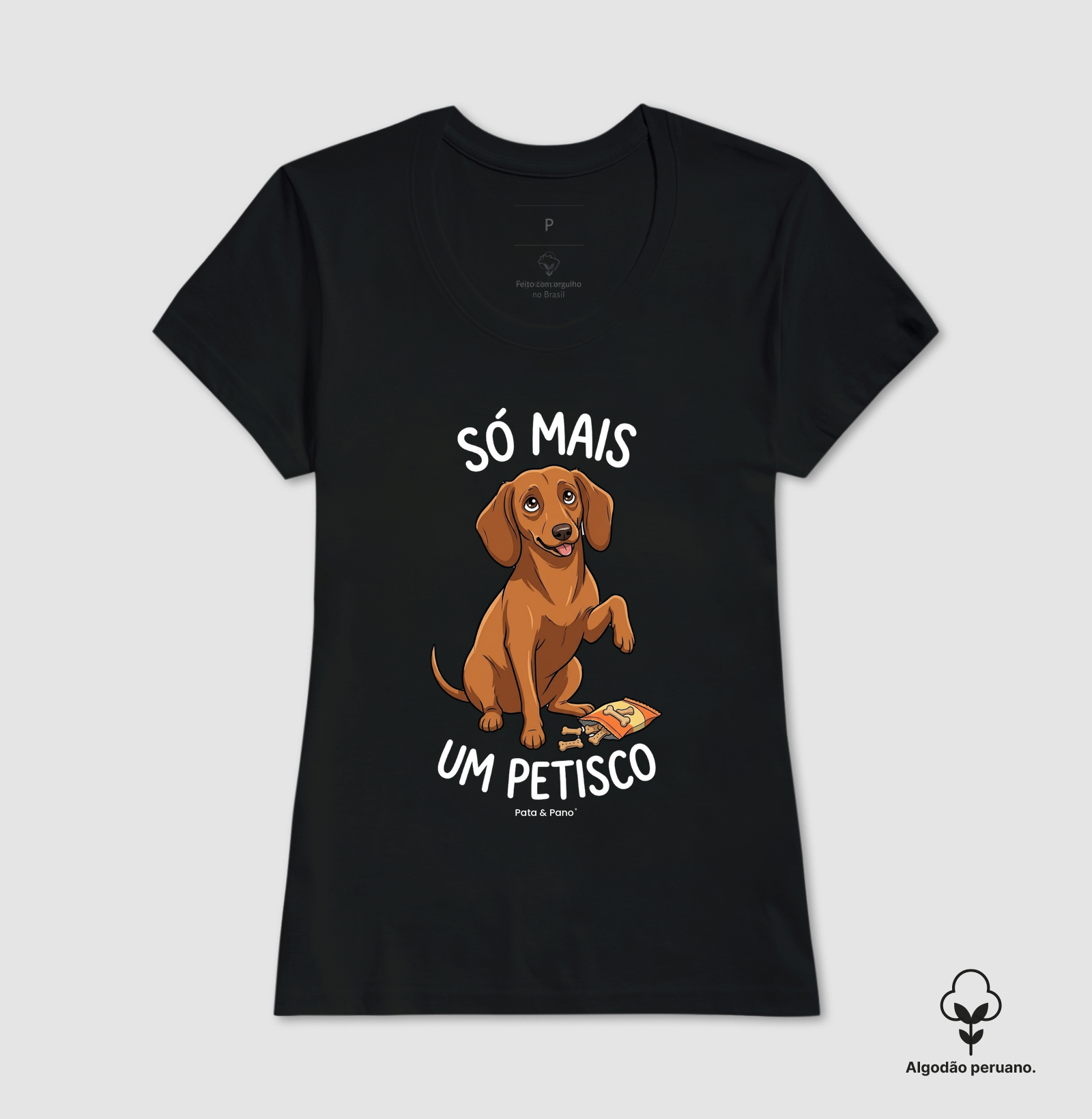 CAMISETA ALGODÃO PERUANO DACHSHUND SALSICHA PETISCO - Imagem 4