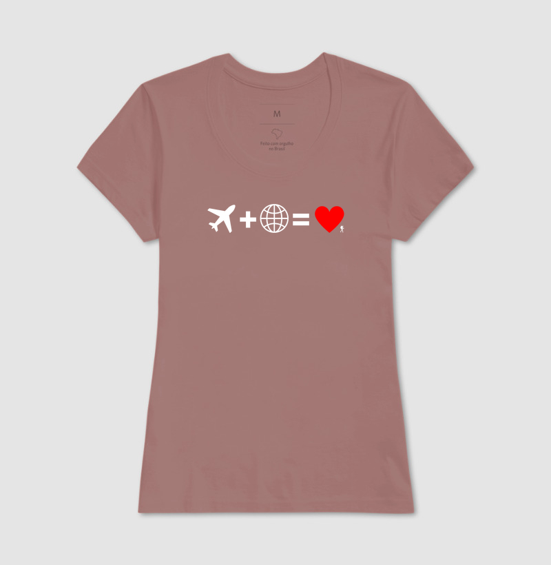 Camiseta Aviao Mais Mundo Igual Amor | Equacao Viagem Minimalista | Colecao Viciados em Viagem - Imagem 20