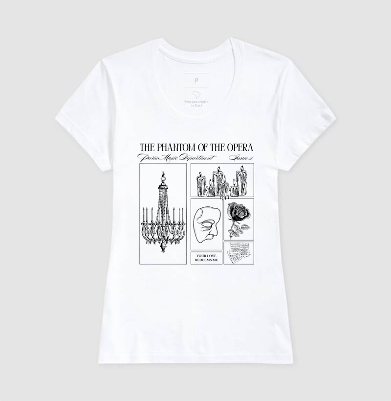Camiseta O Fantasma da Ópera – Literatura Gótica - Imagem 3