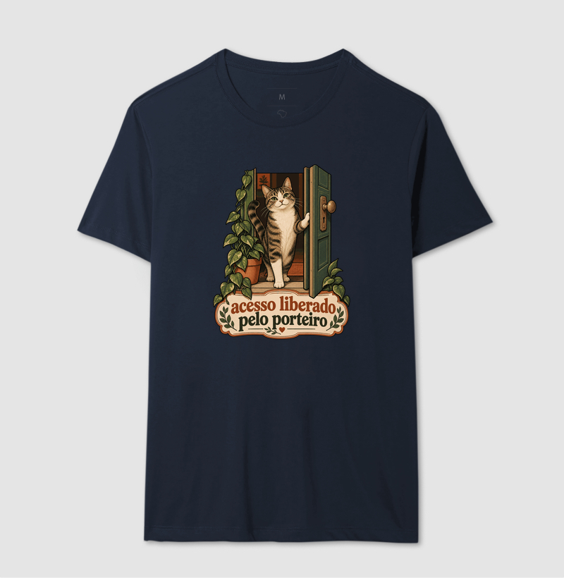 Camiseta Gato Porta "acesso liberado pelo porteiro" | Pelo & Pano - Imagem 6
