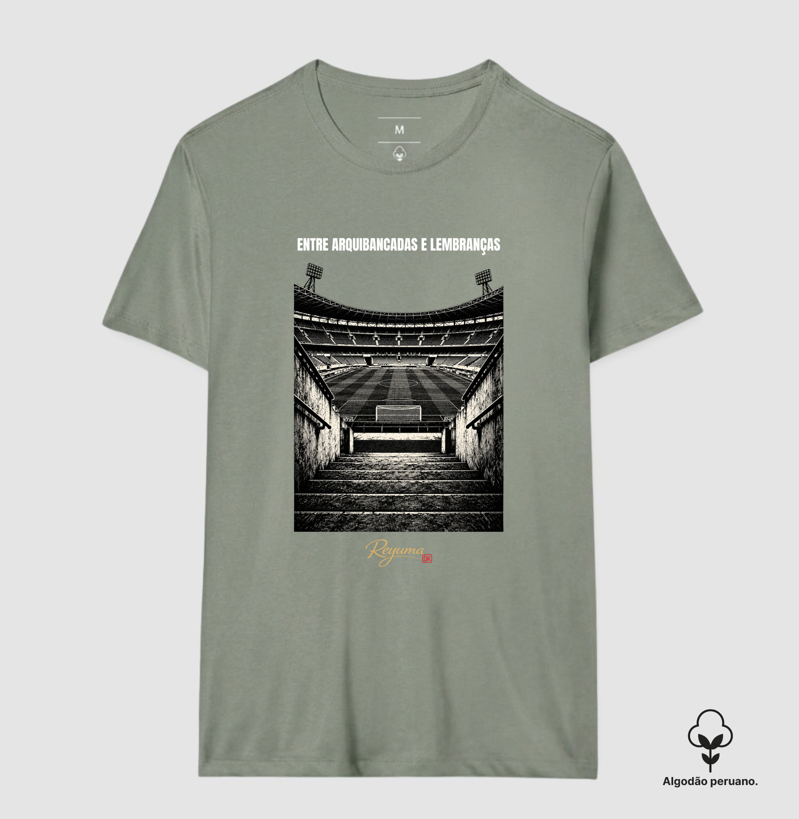 "Entre Arquibancadas e Lembranças" - Futebol - Camiseta Algodão Peruano Masculina, Feminina e Babylook - Imagem 12