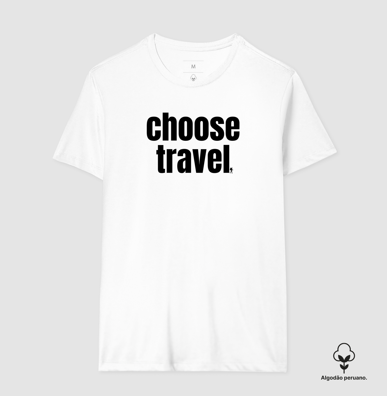 Camiseta Choose Travel | Frase Viagem Bold Minimalista | Colecao Viciados em Viagem - Imagem 2