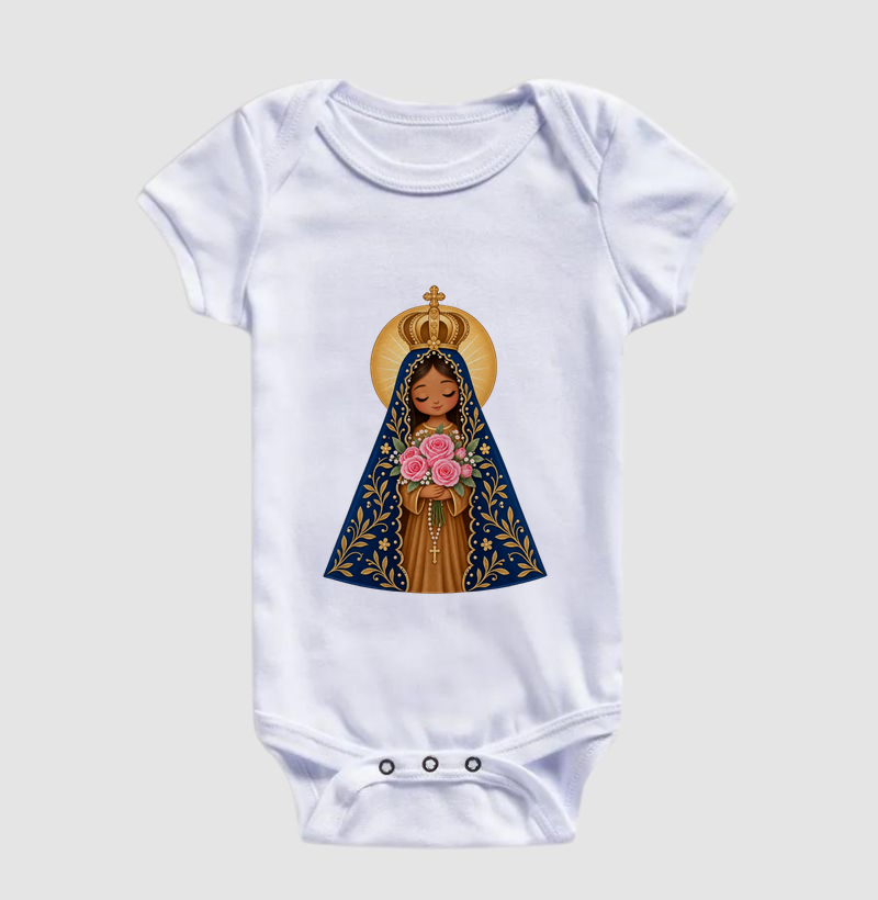Nossa Senhora Aparecida com Flores - Baby - Imagem 2