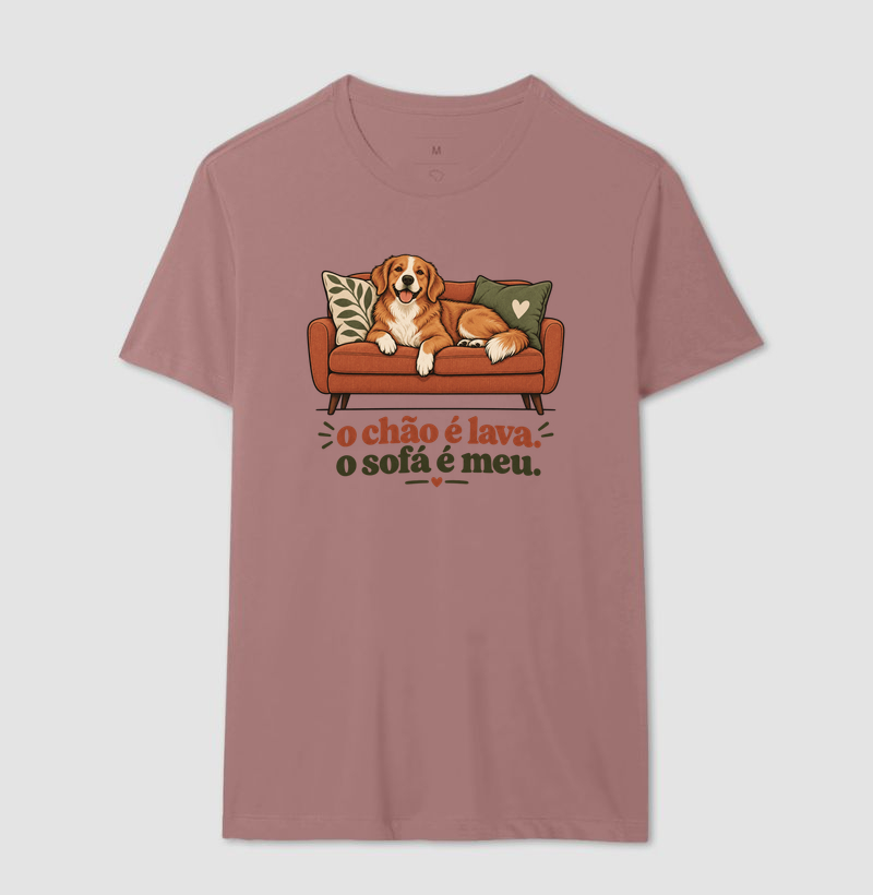 Camiseta Cachorro Sofá "o chão é lava. o sofá é meu." | Pelo & Pano - Imagem 16
